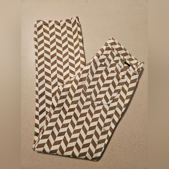 COPY - NWOT PacSun Women Low Rise Straight Leg Chevron Print Retro Jeans Brown … - Picture 5 of 8